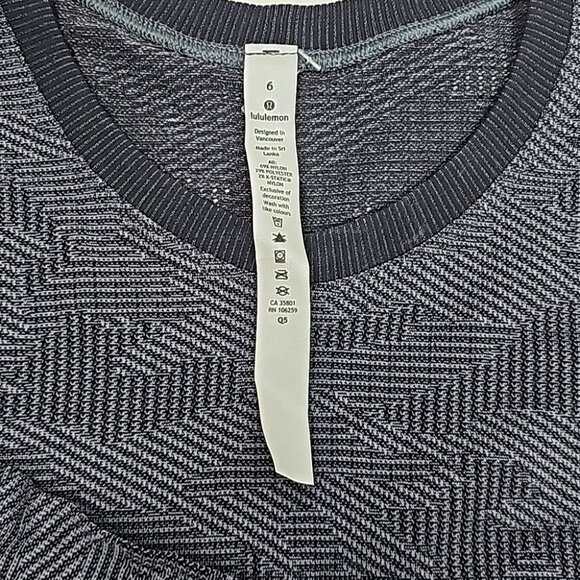 Lululemon Swiftly Breathe Long Sleeve Vented Camo Black / Asphalt Grey Size 6 - Picture 7 of 10
